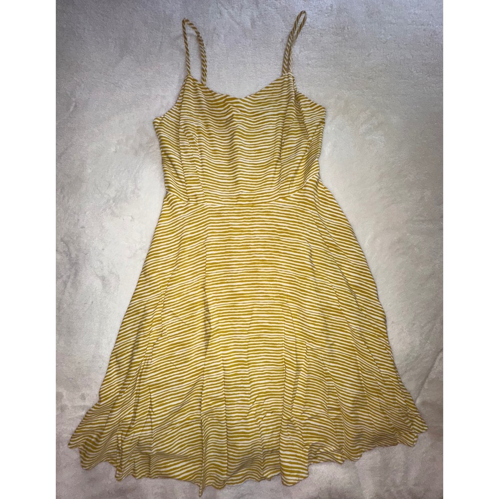 Old‎ Navy Sundress Striped Casual Summer Dress Sleeveless Yellow White S